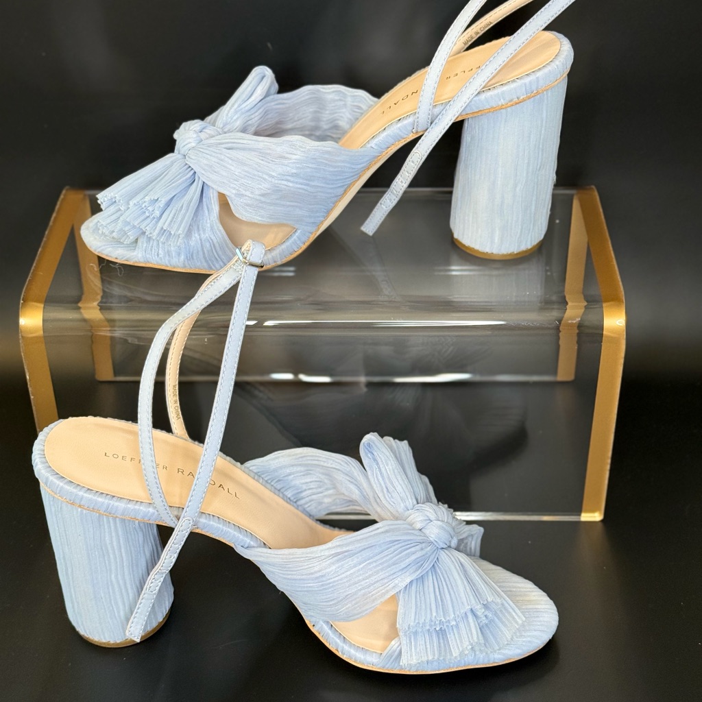 Loeffler Randall Camellia Blue Bow Block Heel